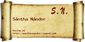 Sántha Nándor névjegykártya